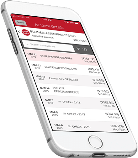 iPhone with Crawfield Credit Union bill pay on the screen