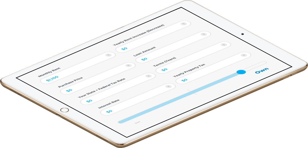 Crawfield Credit Union mortgage calculator on an iPad
