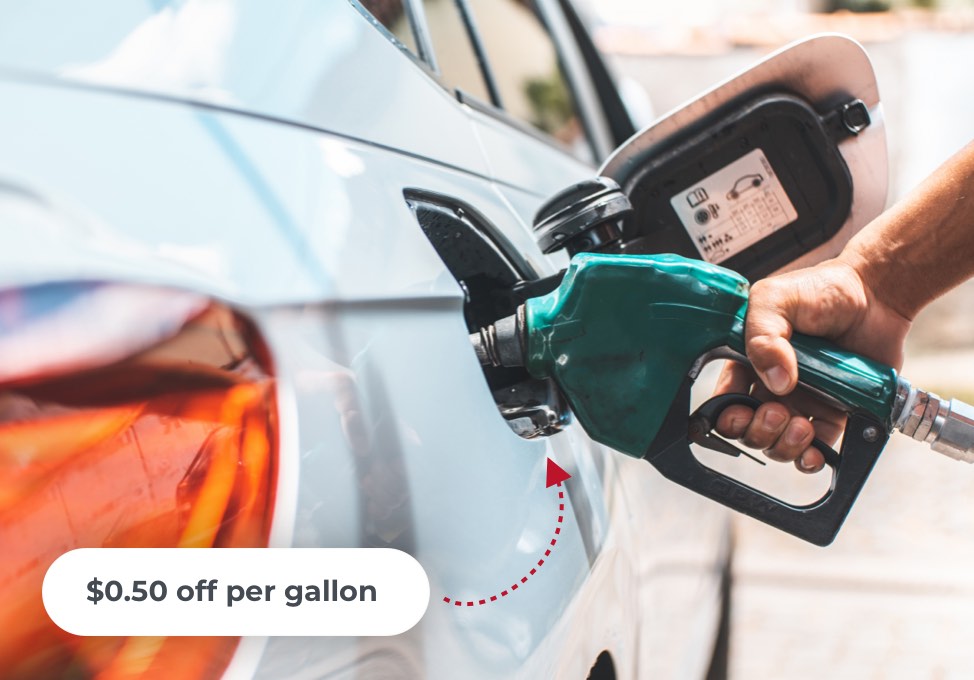 Close up on car getting filled with gas.